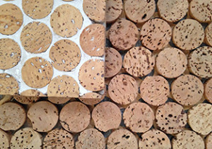 Cork mosaic tiles