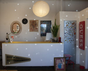 Durat recycled plastic countertops - color #090, salvaged airplane window