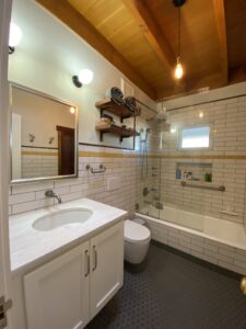 Fireclay- Tusk and Toulumne Meadows wall tile- Ore hexagon floor tile