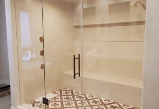 Indoteak reclaimed teak tile shower floor- Tadelakt Moroccan style waterproof plaster