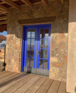 AFM Safecoat exterior paint custom color on doors & Rubiomonocoat Fumed on lintel