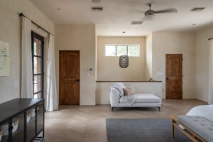 American Clay - Forte White, Fabrica Herringbone Floors in Bastille- Photo by Logan Havens