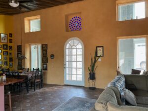 St. Astier NHL plaster with La Habra color pigment added in Hacienda