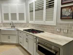 Redrock Tileworks Machine Pressed Tile backsplash in Beluga
