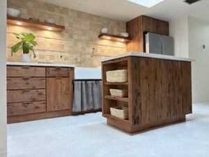 Salvaged Cypress Wood Cabinets